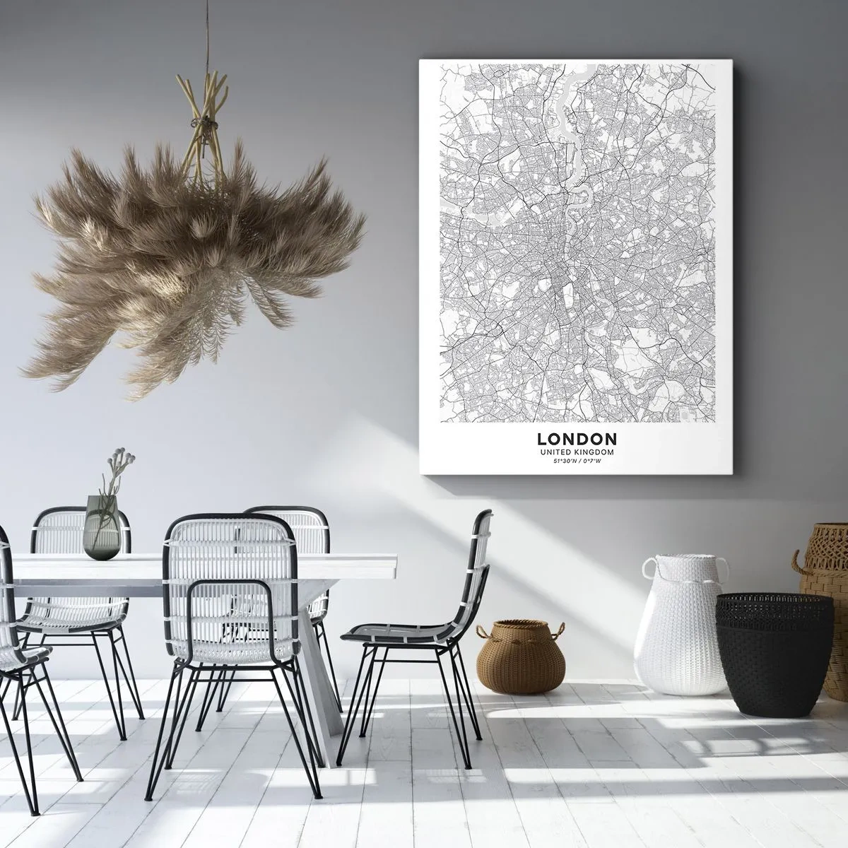 Bild auf Leinwand - Leinwandbild - Karte des Labyrinths von London - 65x120 cm
