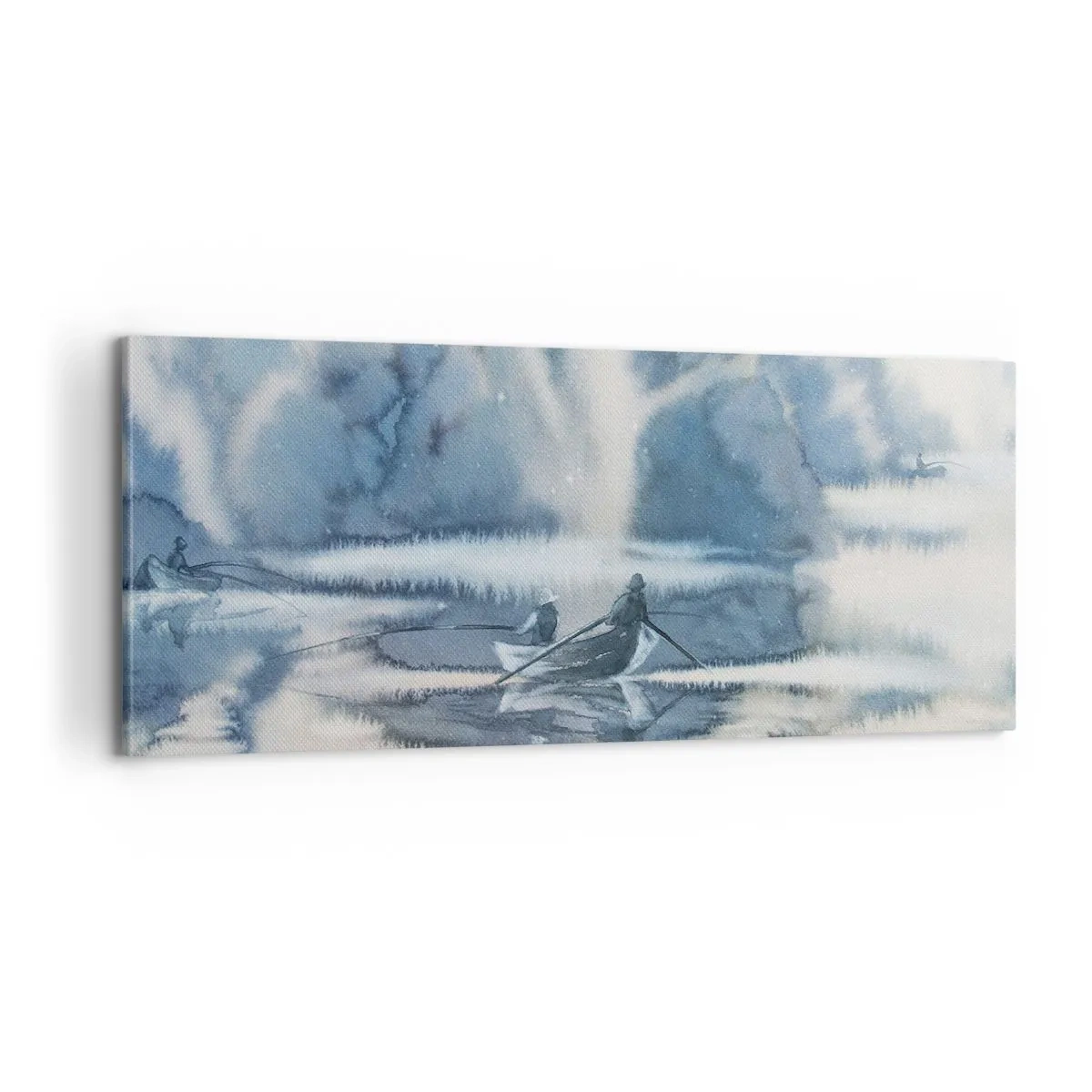 Bild auf Leinwand - Leinwandbild - Angler in ihrem Paradies - 100x40 cm