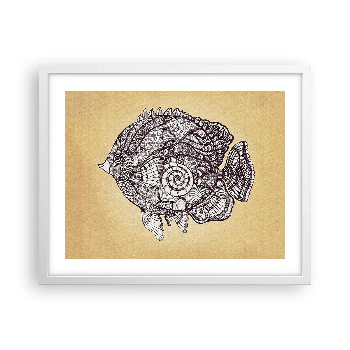 Poster in einem weißen Rahmen - Aus dem Ozean der Ornamente - 50x40 cm