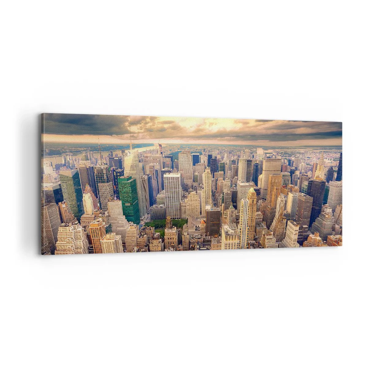 Bild auf Leinwand - Leinwandbild - Vergoldete Metropole - 100x40 cm