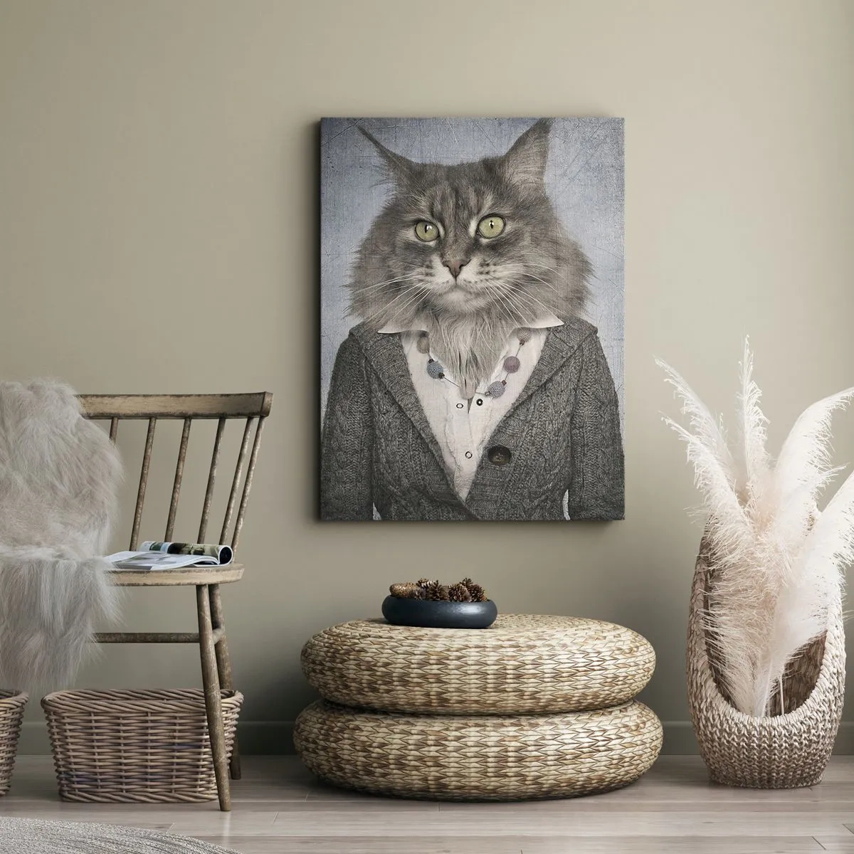 Bild auf Leinwand - Leinwandbild - Pelze sind wieder in Mode - 55x100 cm