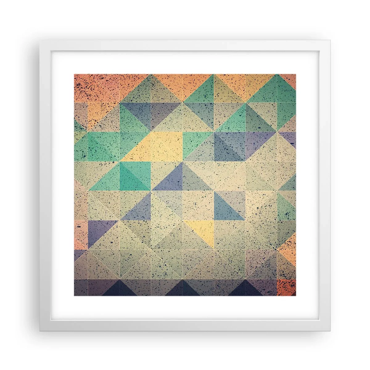 Poster in einem weißen Rahmen - Republik der Dreiecke - 40x40 cm