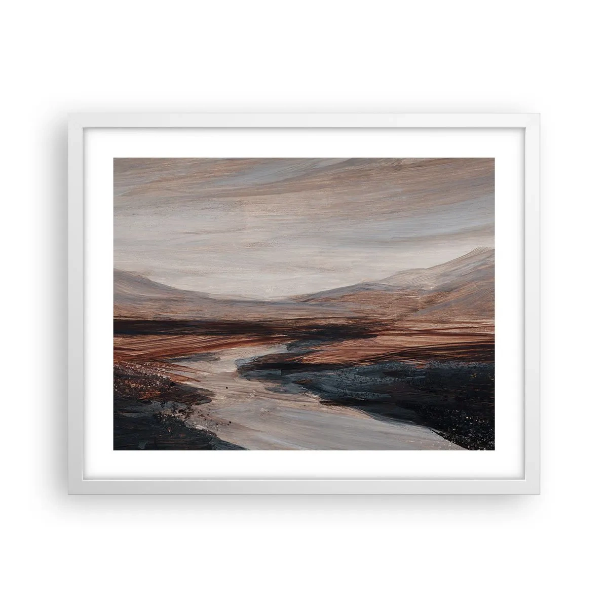 Poster in einem weißen Rahmen - Ruhiges Tal - 50x40 cm