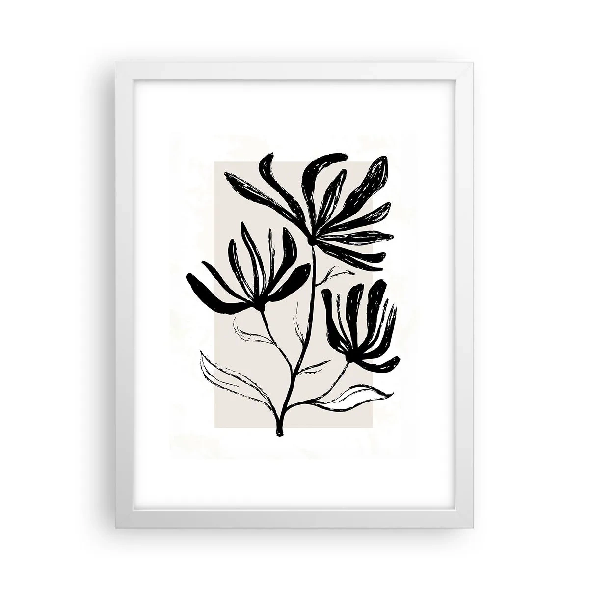 Poster in einem weißen Rahmen - Skizze für das Herbarium - 30x40 cm