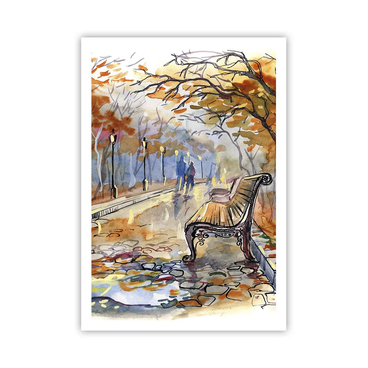 Poster - Gemeinsam im Herbst wandern - 70x100 cm