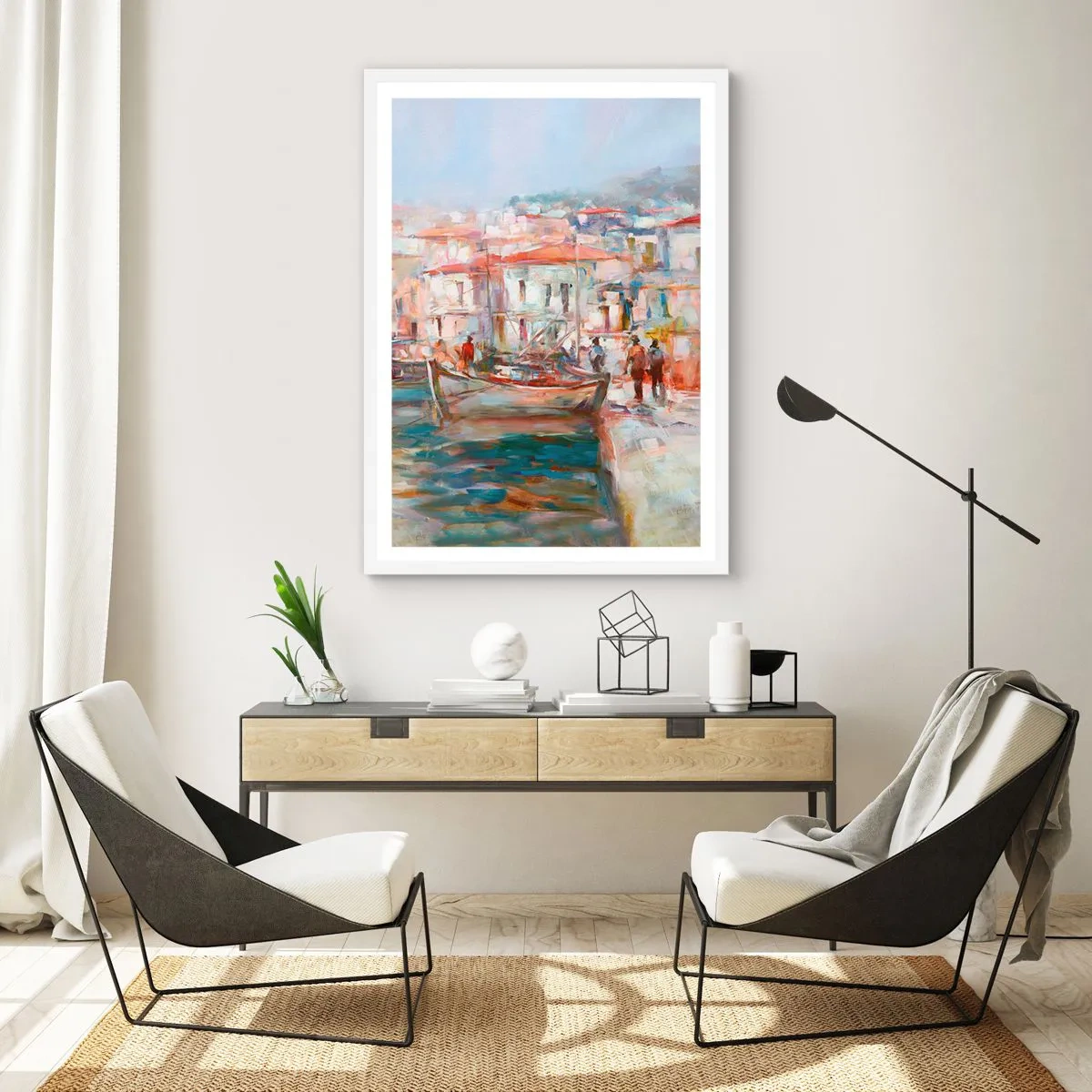 Poster in einem weißen Rahmen - Pastell-Sommerferien - 40x50 cm