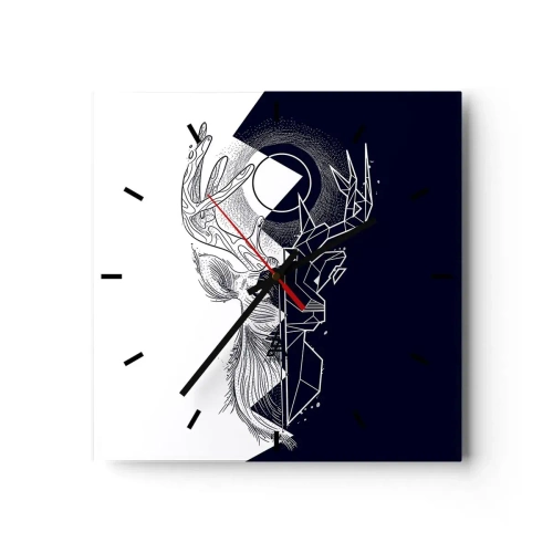 Wanduhr - Glasuhr - Der Kampf und die Einheit der Gegensätze - 40x40 cm