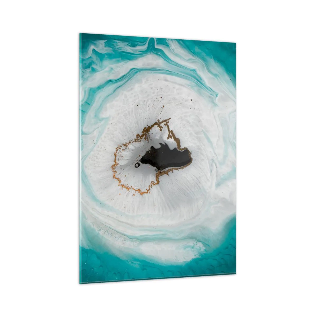 Glasbild - Bild auf glas - Eine abstrakte Form, die einem Querschnitt eines Minerals ähnelt - 50x70cm - Nach Innen eindringen - Moderne Wanddekoration für Wohnzimmer und Schlafzimmer ARTTOR