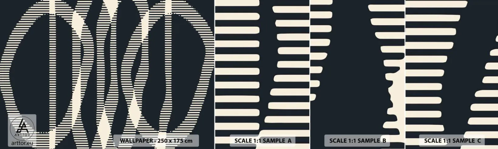 Fototapeten Muster Selbstklebend Deluxe Sticker - Ein Versuch, die Dunkelheit zu durchbrechen - Abstraktion, Stück, Modernes Muster - 100x30 cm