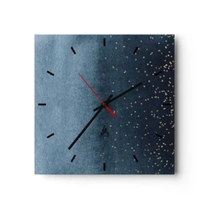 Wanduhr - Glasuhr - Komposition - blaue Phasen - 40x40 cm