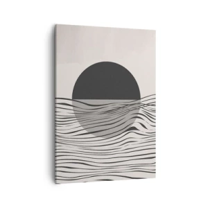 Bild auf Leinwand - Leinwandbild - Abstrakte Linien und geometrische Formen in gedeckten Farben - 50x70cm - Halbe Komposition - Moderne Wanddekoration für Wohnzimmer und Schlafzimmer ARTTOR