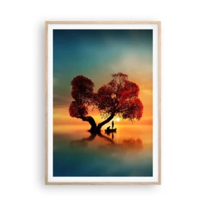 Poster in einem Rahmen aus heller Eiche - Oddaysons und die Stille der Weltlosen - 70x100 cm