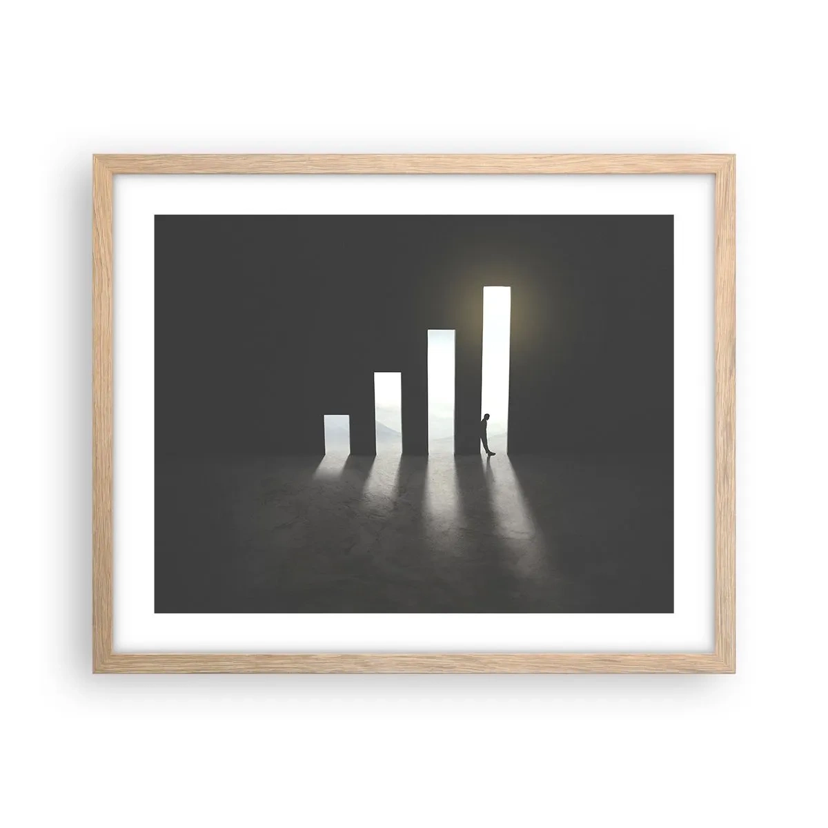 Poster in einem Rahmen aus heller Eiche - Erfolg – Impression - 50x40 cm
