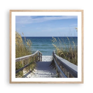 Poster in einem Rahmen aus heller Eiche - In der Sonne, im Wind - 60x60 cm