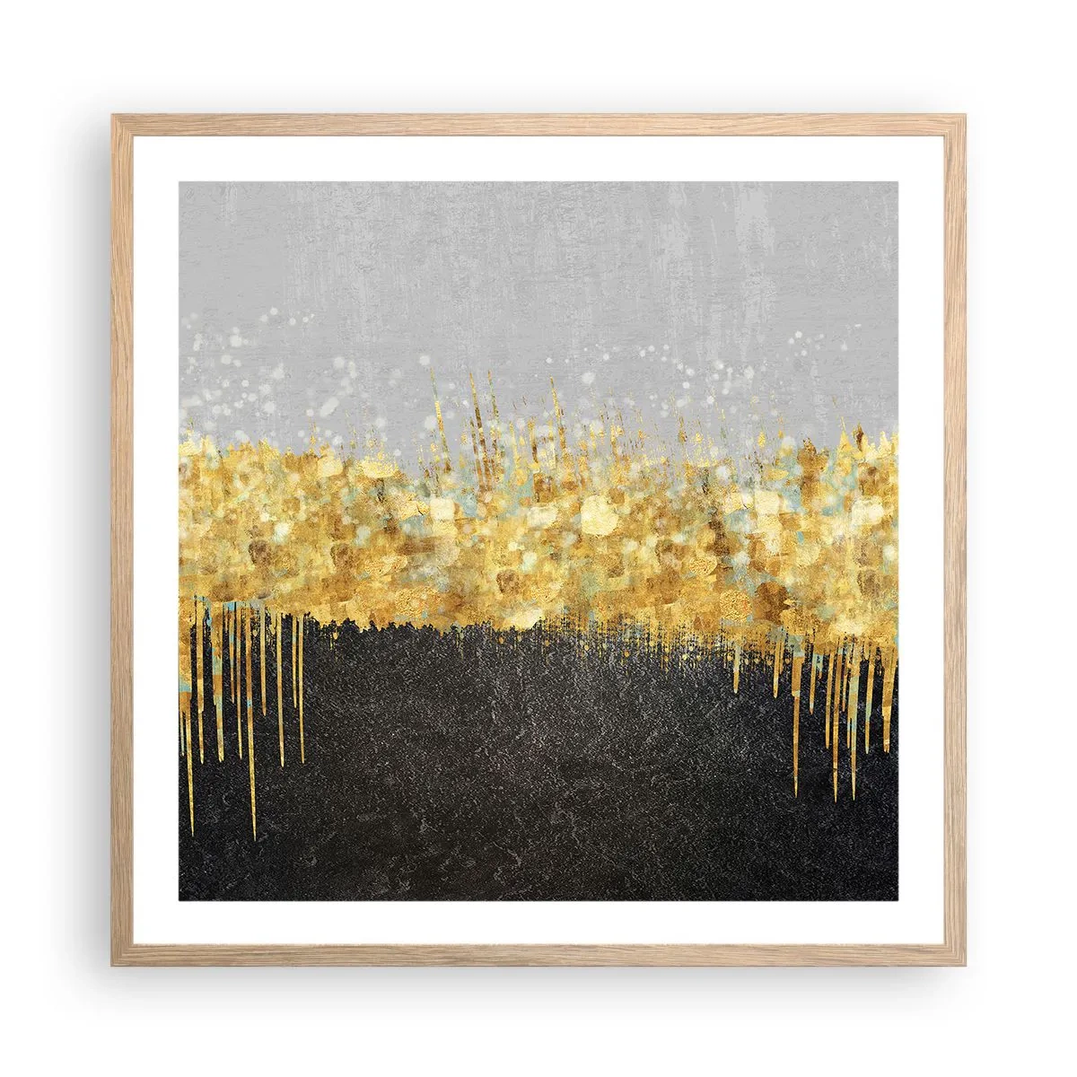 Poster in einem Rahmen aus heller Eiche - Nach innen und nach oben - 60x60 cm