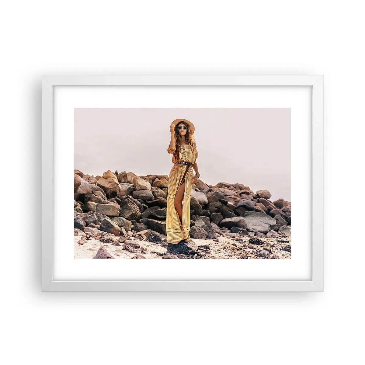 Poster in einem weißen Rahmen - Die Magie der Steine - 40x30 cm