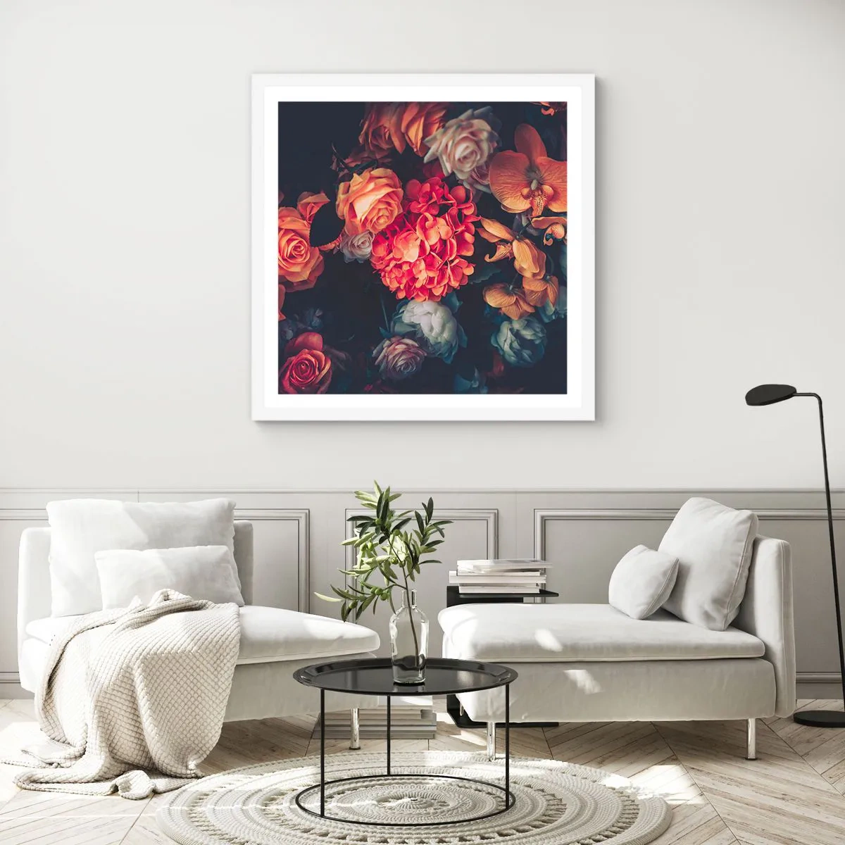 Poster in einem weißen Rahmen - Wie bei den holländischen Meistern - 60x60 cm