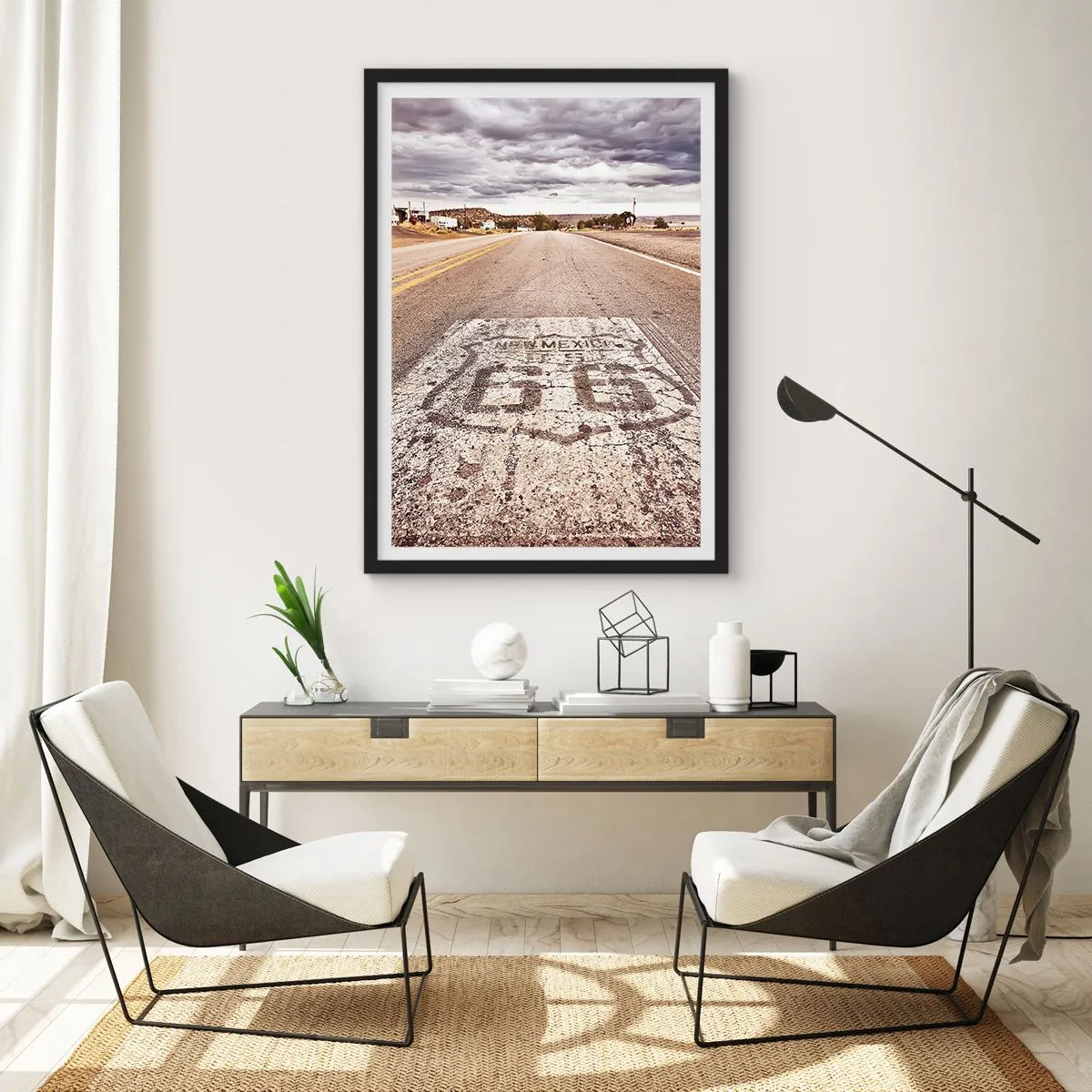 Poster in einem schwarzem Rahmen - Mother Road - eine amerikanische Legende - 70x100 cm