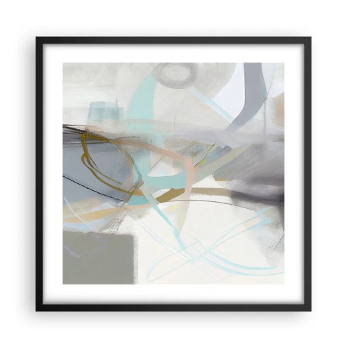Poster in einem schwarzem Rahmen - Neblige Abstraktion - 50x50 cm