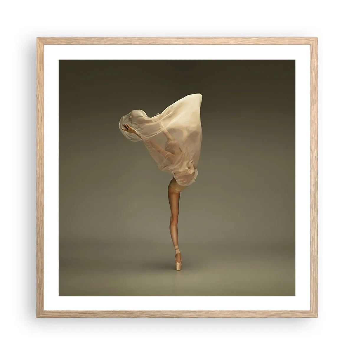 Poster in einem Rahmen aus heller Eiche - Es wird bald auffliegen - 60x60 cm