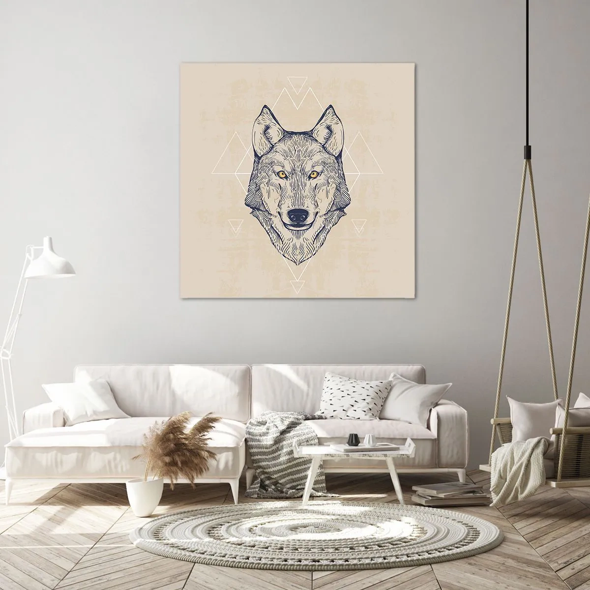 Bild auf Leinwand - Leinwandbild - Ein Alpha mit durchdringendem Blick - 30x30 cm