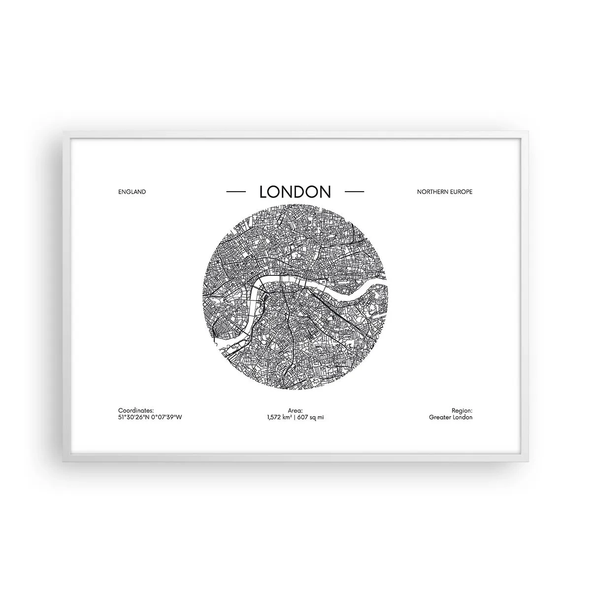 Poster in einem weißen Rahmen - Anatomie von London - 100x70 cm