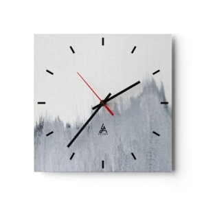 Wanduhr - Glasuhr - Abstrakte graue Komposition im minimalistischen Stil - 30x30cm - Mysteriöse Aufzeichnung - Moderne Wanddekoration für Wohnzimmer und Schlafzimmer ARTTOR