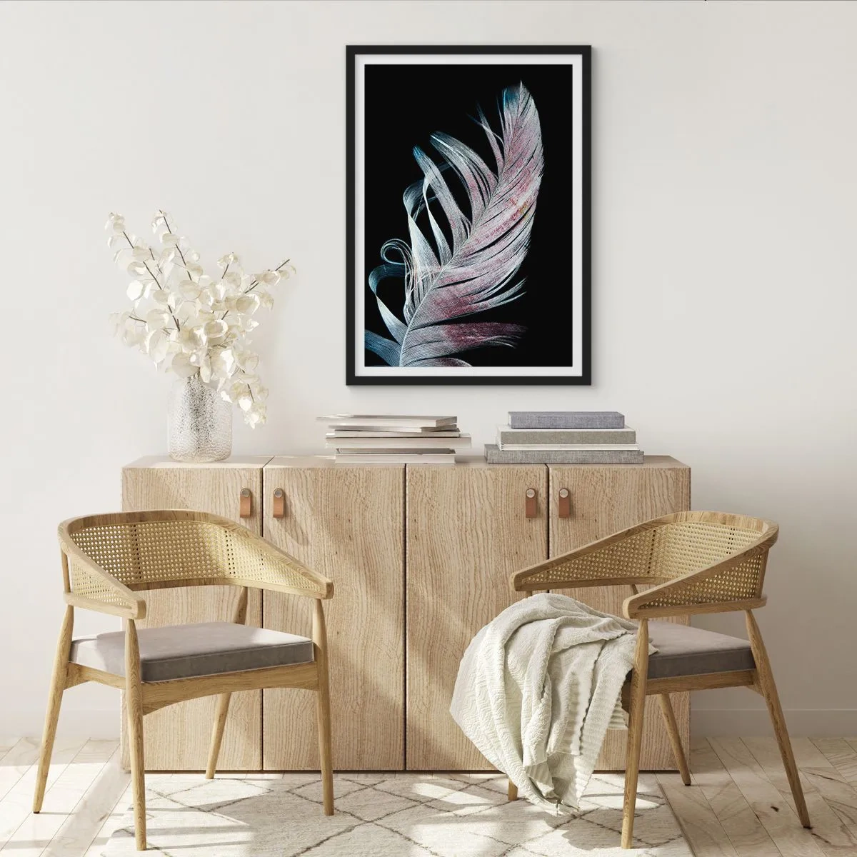 Poster in einem schwarzem Rahmen - Denke an Berührung - 30x40 cm