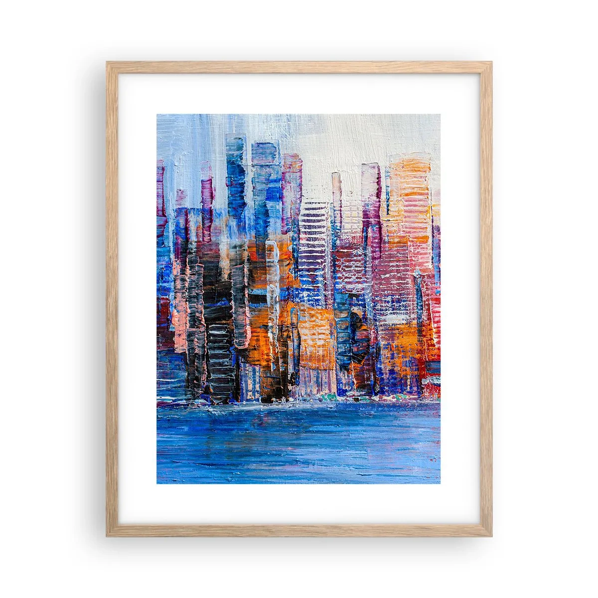Poster in einem Rahmen aus heller Eiche - Fröhliche Metropole - 40x50 cm