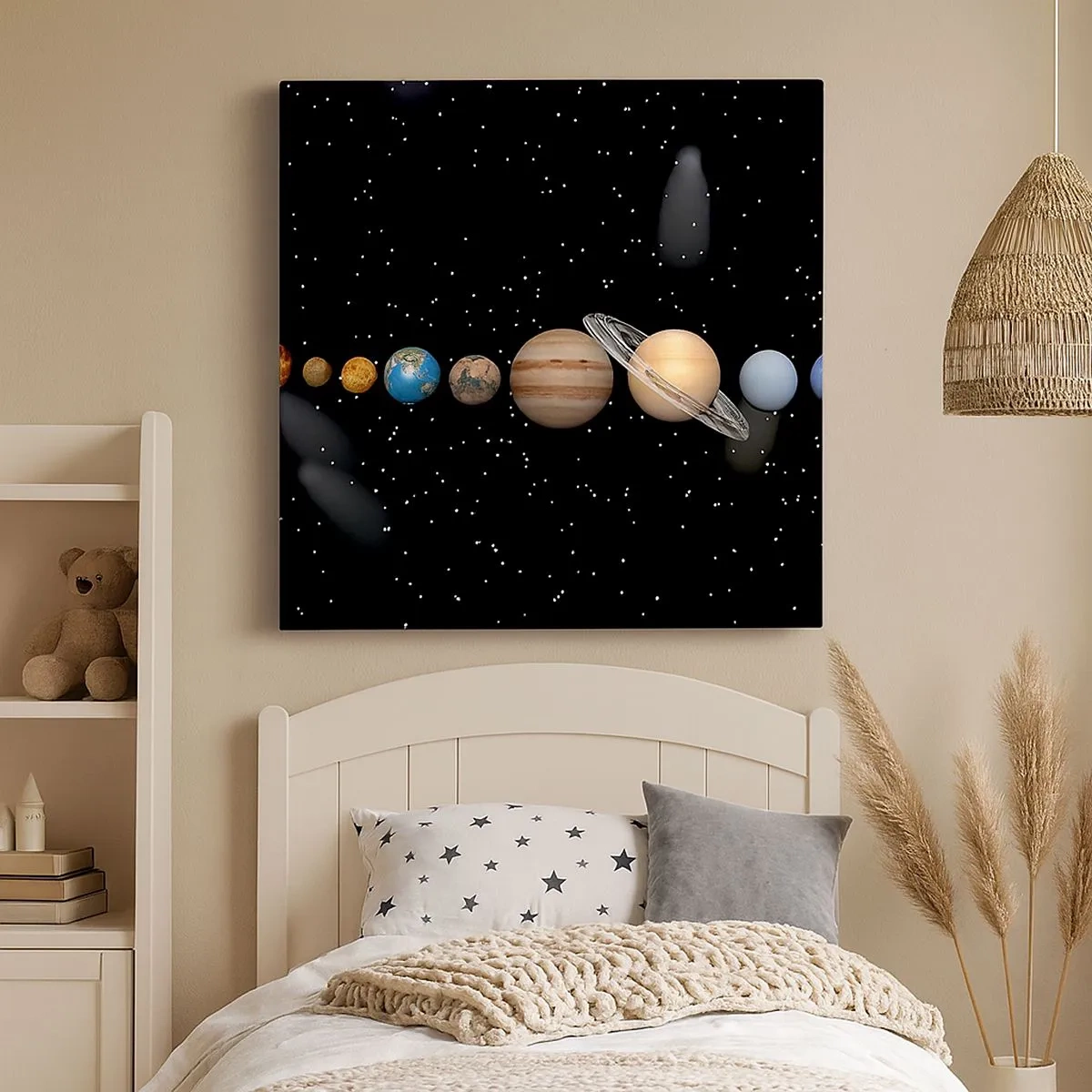 Bild auf Leinwand - Leinwandbild - Und die Planeten werden verrückt und toben ... - 30x30 cm