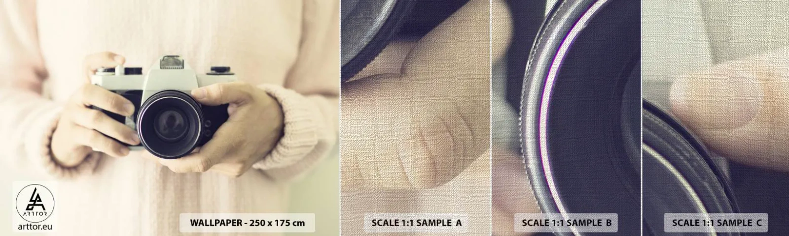 Fototapeten Muster Premium Canvas - Um mehr zu sehen ... - Kamera, Jahrgang, Fotografie - 100x30 cm