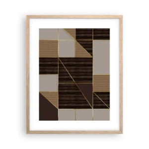 Poster in einem Rahmen aus heller Eiche - Ein Mosaik aus Braun und Gold - 40x50 cm