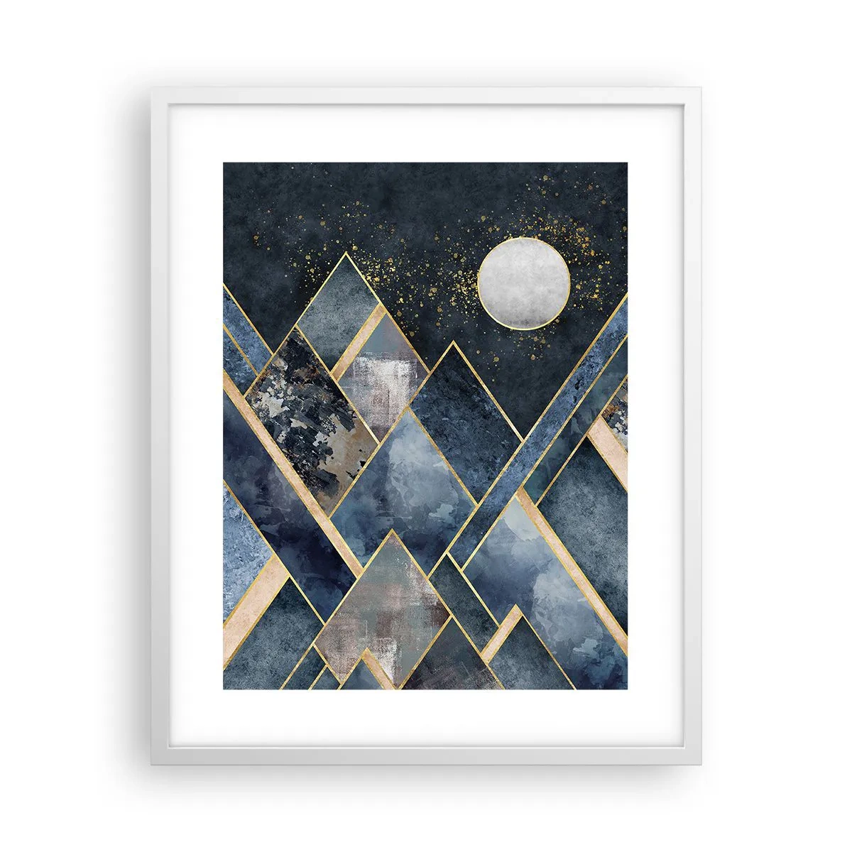 Poster in einem weißen Rahmen - Geometrische Landschaft - 40x50 cm