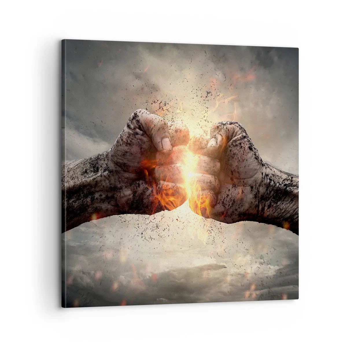 Bild auf Leinwand - Leinwandbild - Steh auf für einen Kampf - 60x60 cm