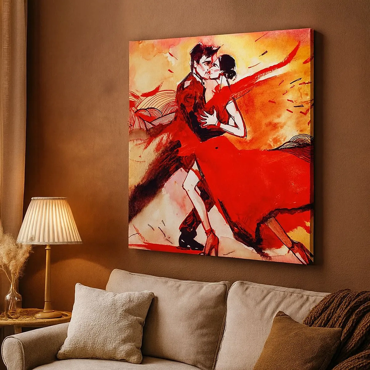 Bild auf Leinwand - Leinwandbild - Der violette Rhythmus der Leidenschaft - 30x30 cm