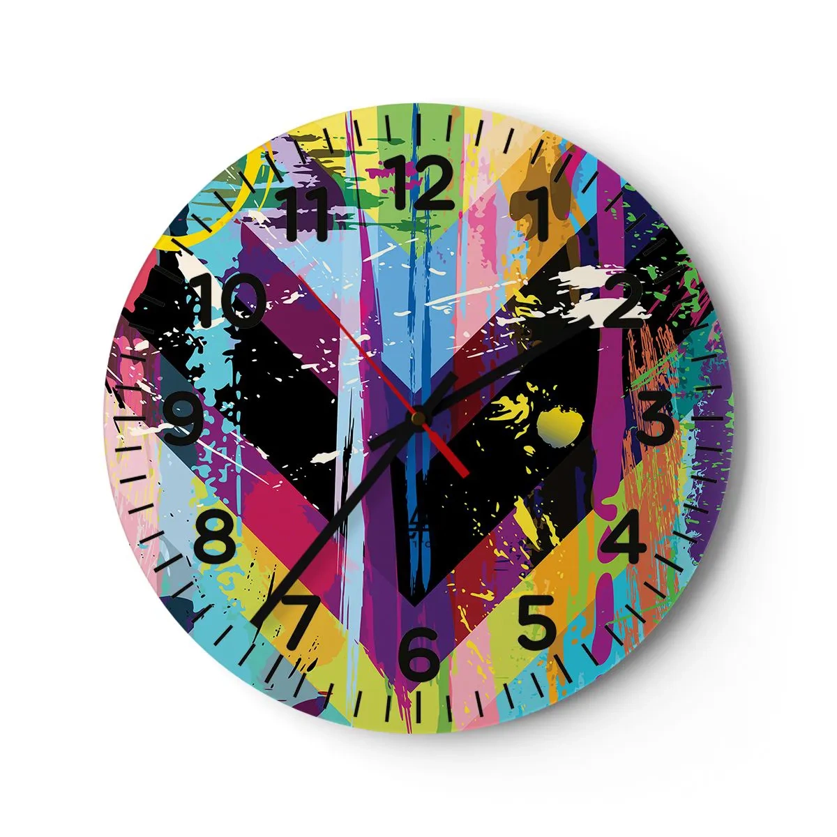 Wanduhr - Glasuhr - Von oben nach unten - 40x40 cm