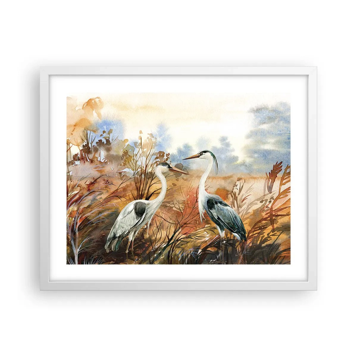 Poster in einem weißen Rahmen - Wohin im Herbst? - 50x40 cm