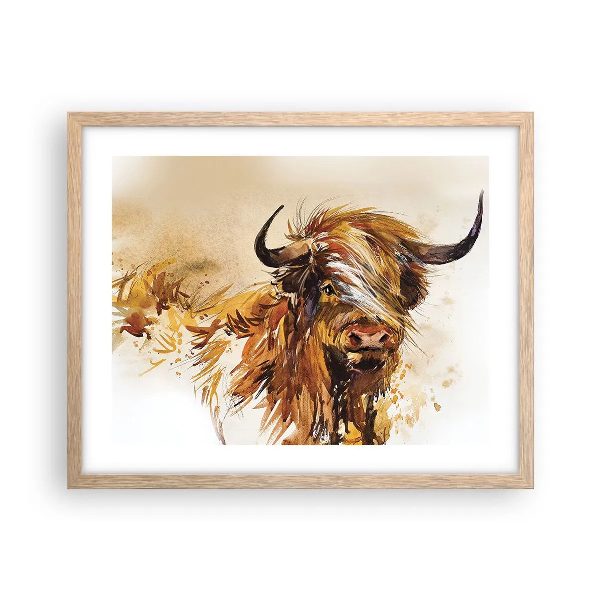 Poster in einem Rahmen aus heller Eiche - Stolz des Jägers - 50x40 cm