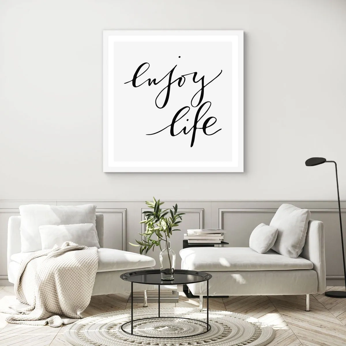 Poster in einem weißen Rahmen - Nichts hinzufügen… - 60x60 cm