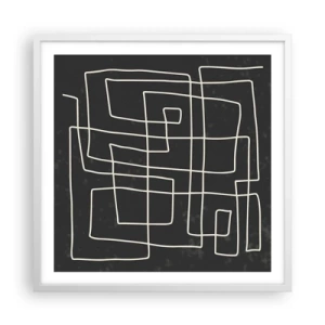 Poster in einem weißen Rahmen - Nicht so einfach - 60x60 cm