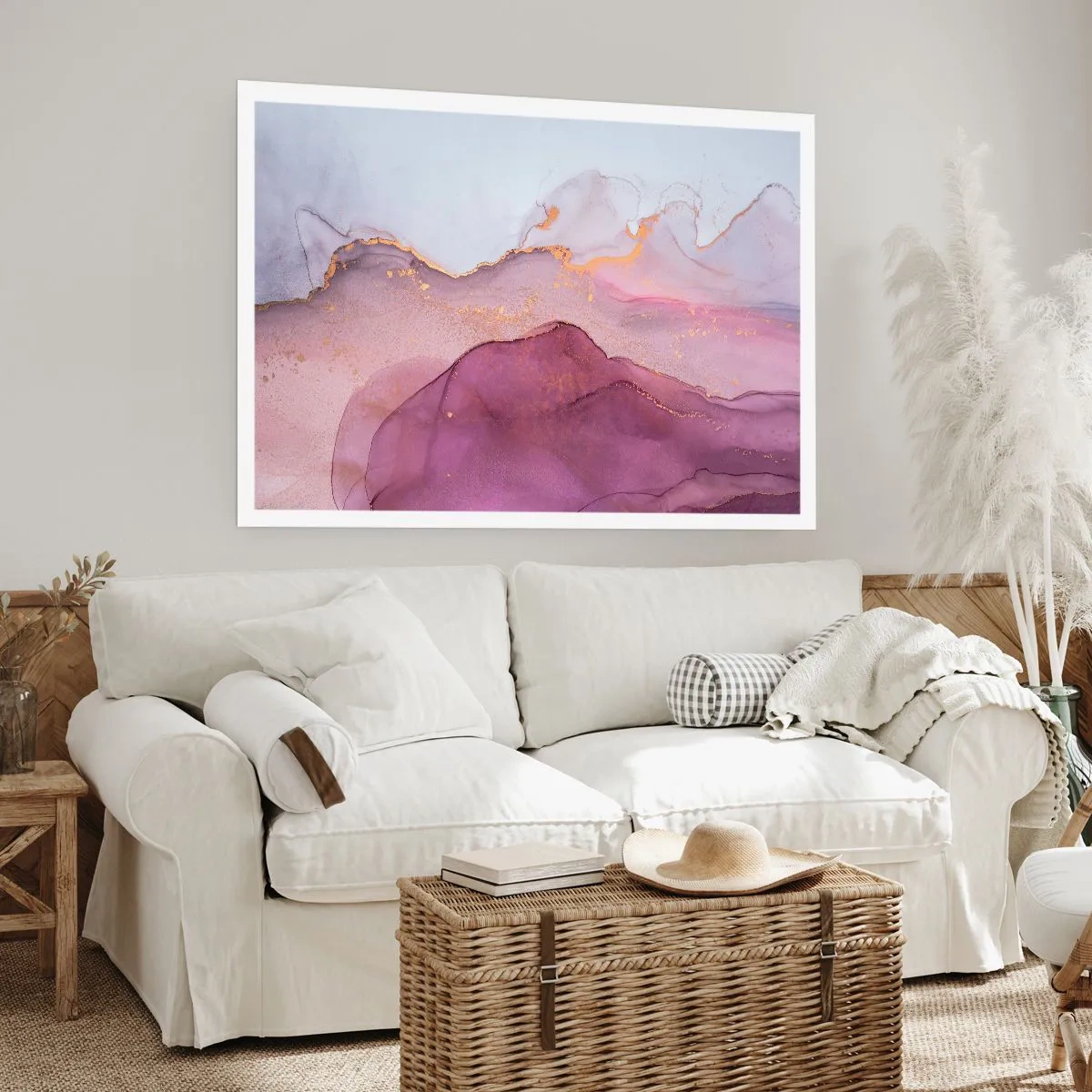 Poster - Violett und lila Wellen - 70x50 cm