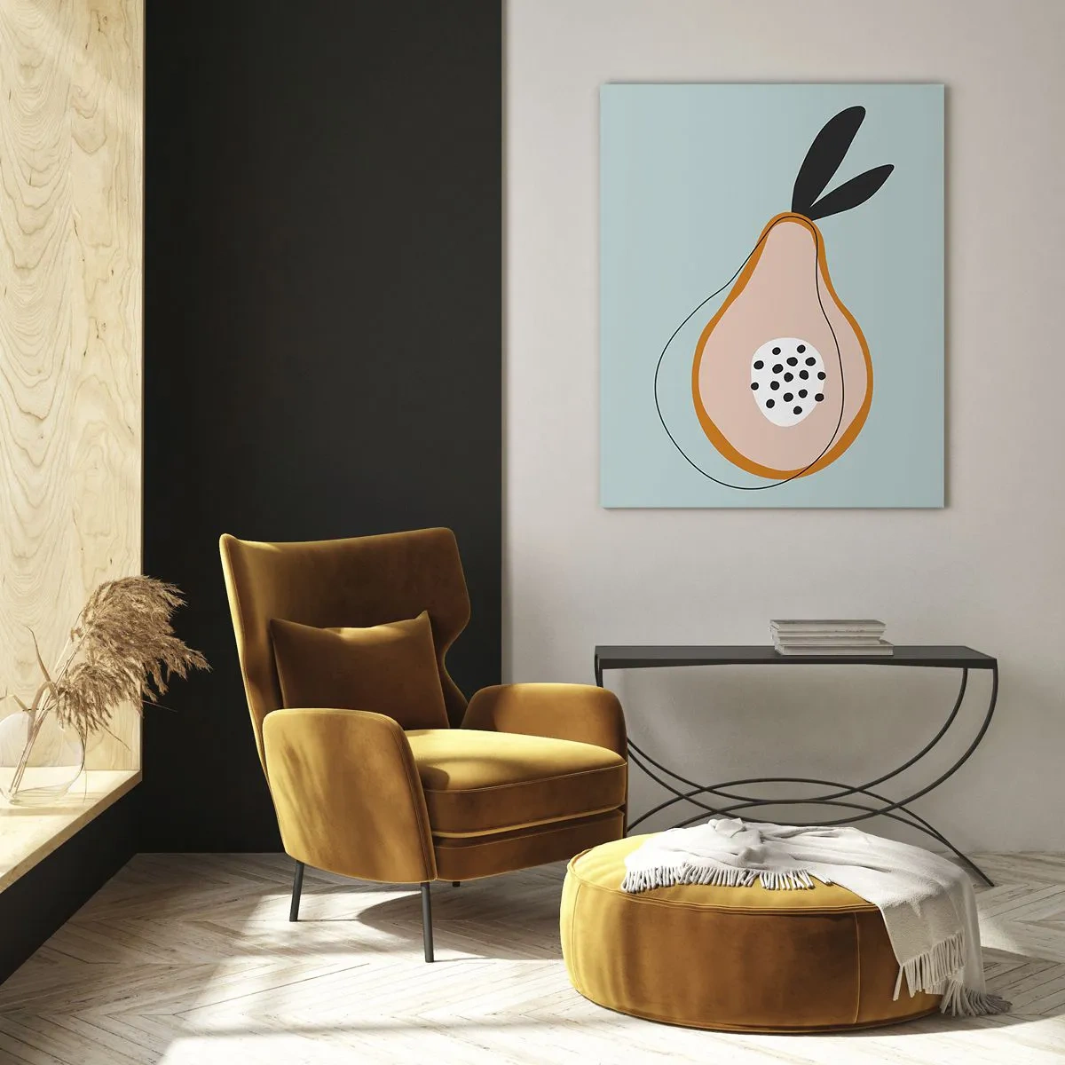 Glasbild - Bild auf glas - Abstrakte Birne auf hellem Hintergrund - 70x100cm - Durchdringe die Natur der Dinge - Moderne Wanddekoration für Wohnzimmer und Schlafzimmer ARTTOR