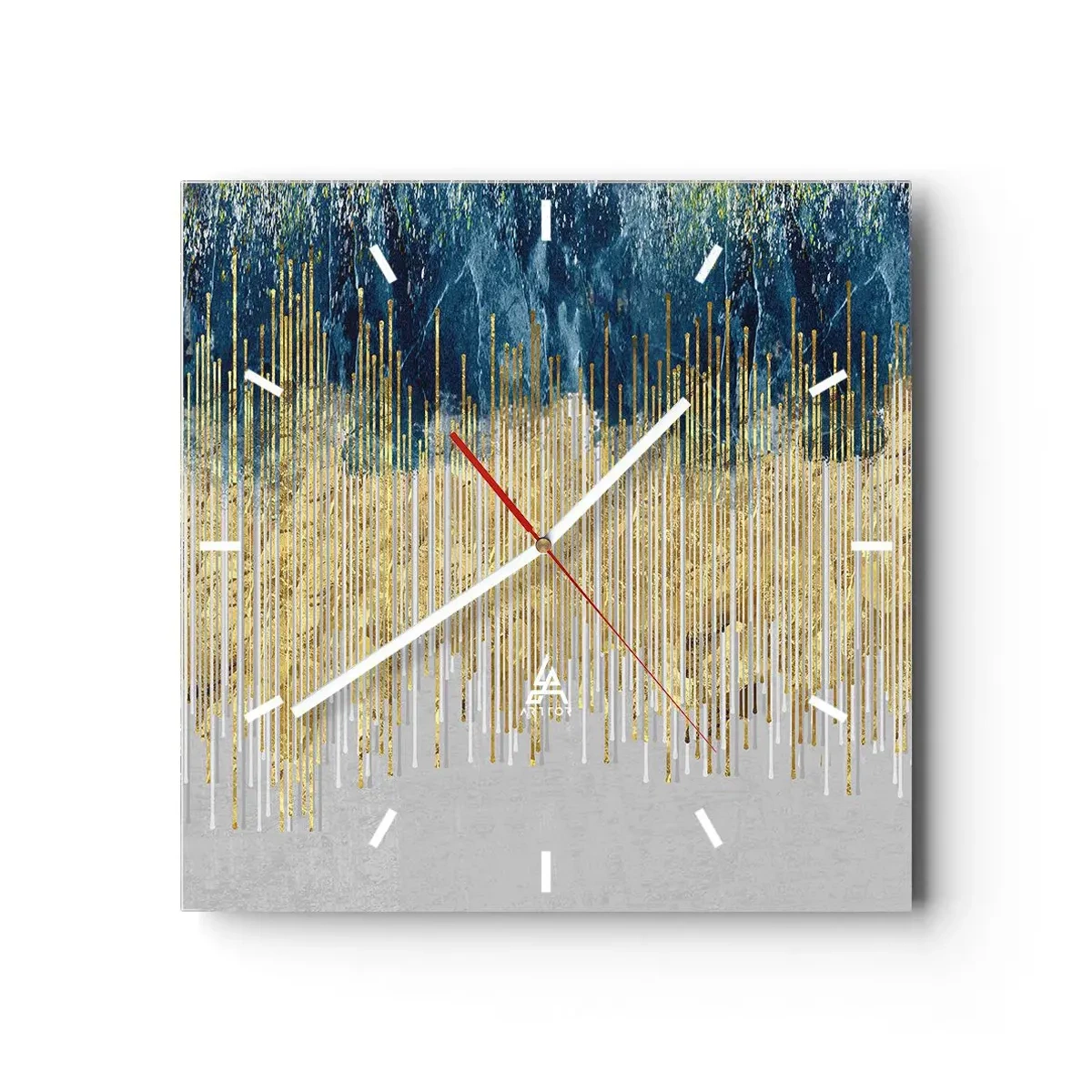 Wanduhr - Glasuhr - Vergoldete Grenze - 40x40 cm