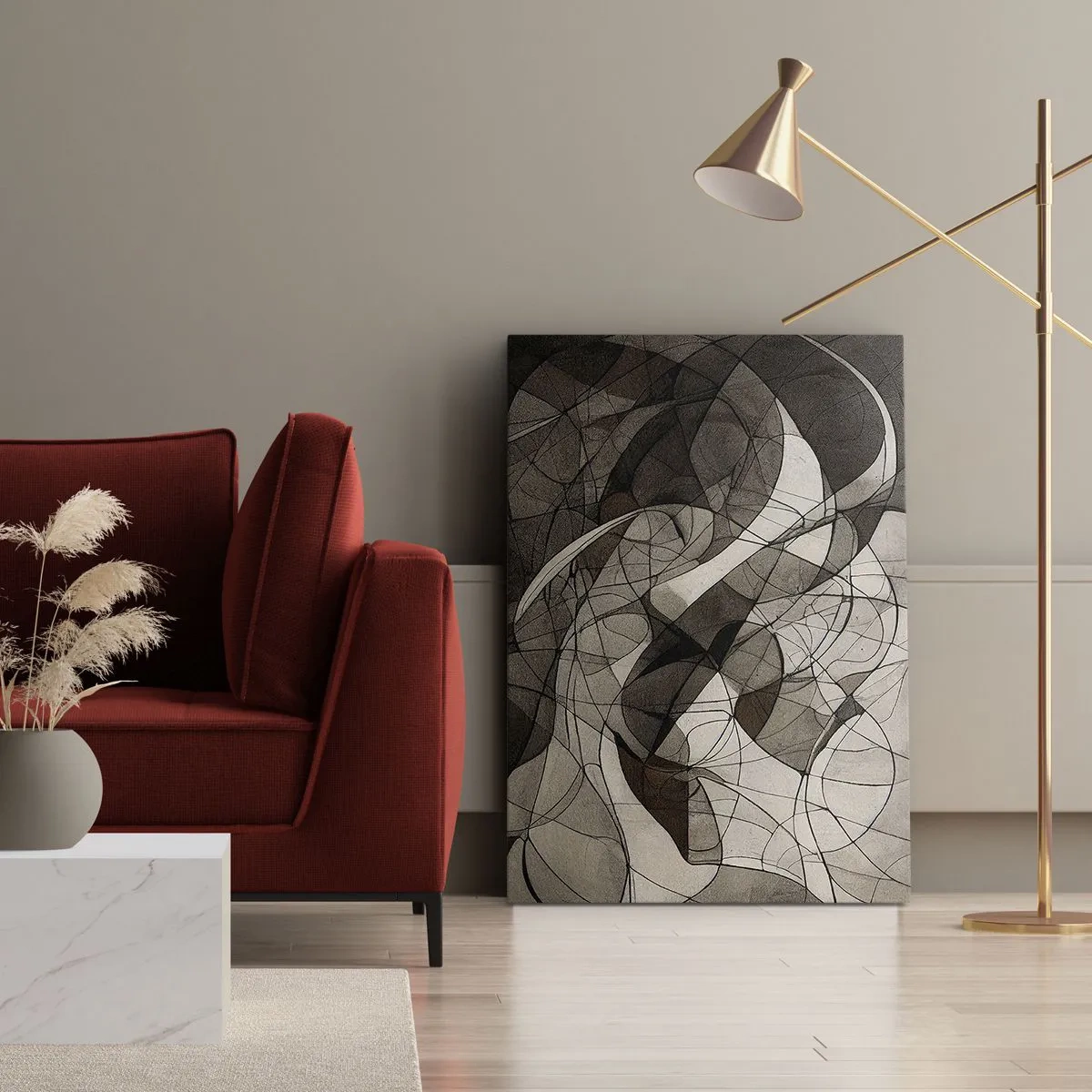 Bild auf Leinwand - Leinwandbild - Abstraktes Muster in Braun- und Erdtönen - 70x100cm - Zirkulation von Erdfarben - Moderne Wanddekoration für Wohnzimmer und Schlafzimmer ARTTOR