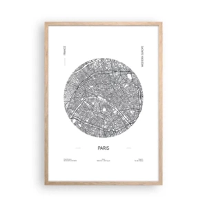 Poster in einem Rahmen aus heller Eiche - Anatomie von Paris - 50x70 cm