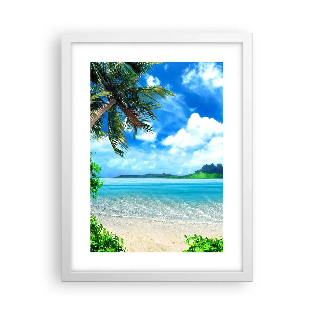 Poster in einem weißen Rahmen - Das Azurblau der Tropen - 30x40 cm