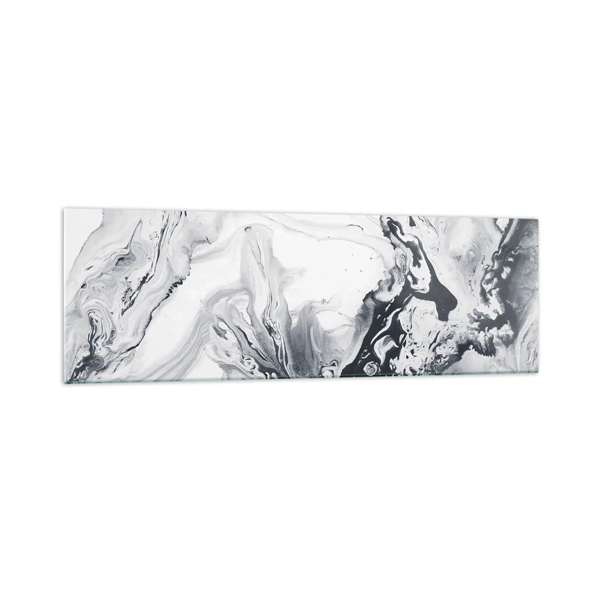 Glasbild - Bild auf glas - Monochromes abstraktes Muster mit Marmoreffekt - 160x50cm - Das Innere der Erde - Moderne Wanddekoration für Wohnzimmer und Schlafzimmer ARTTOR