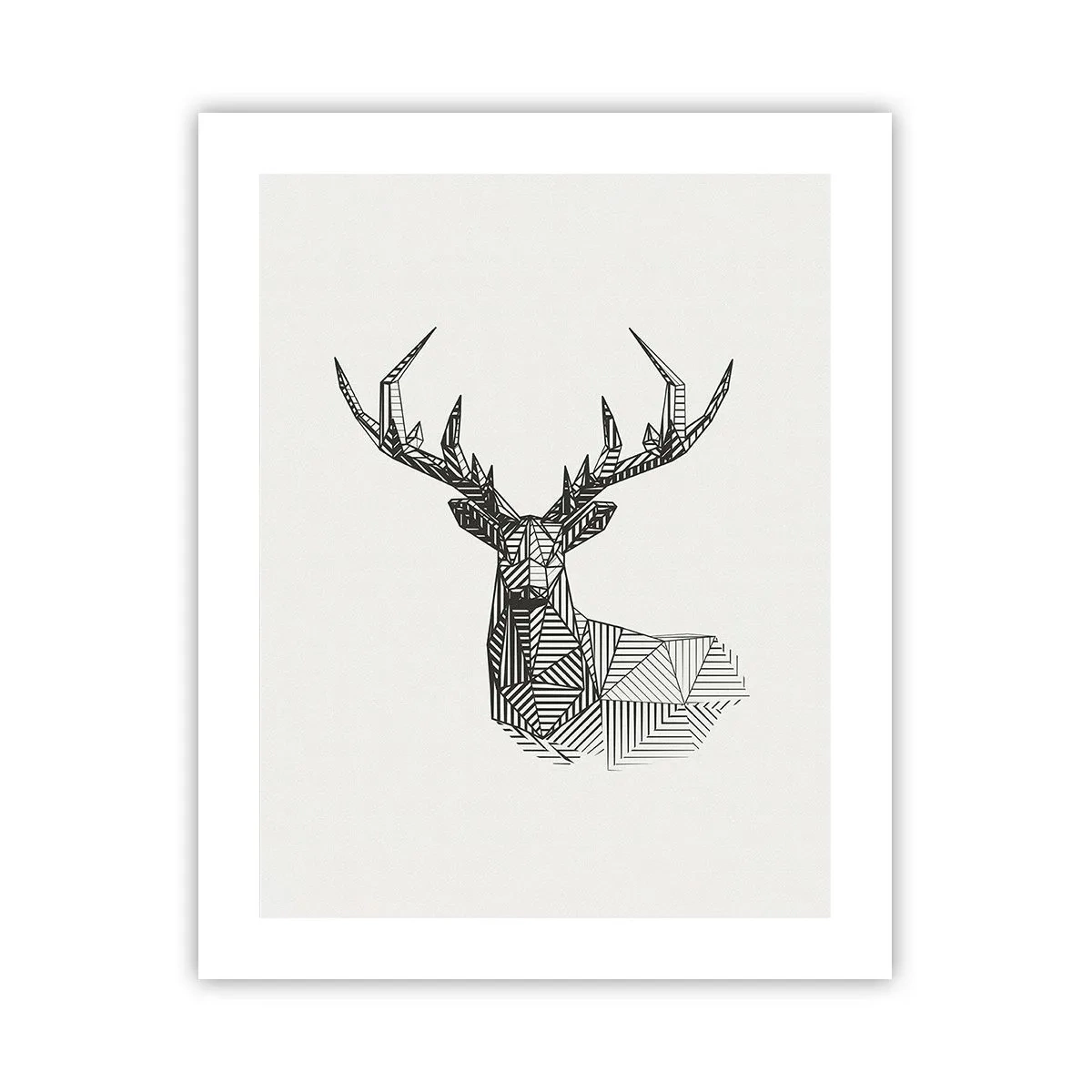 Poster - Ein Hirsch im kubistischen Stil - 40x50 cm