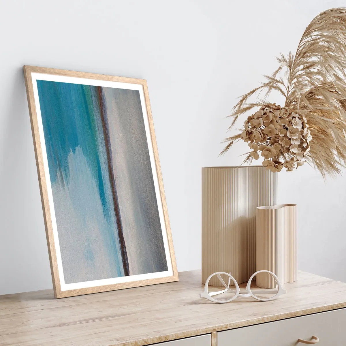 Poster in einem Rahmen aus heller Eiche - Horizontale Landschaft - 40x50 cm