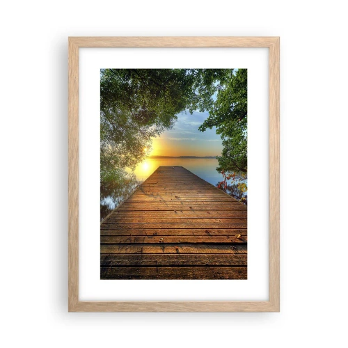 Poster in einem Rahmen aus heller Eiche - Nimm dir Zeit, setz dich hin - 30x40 cm